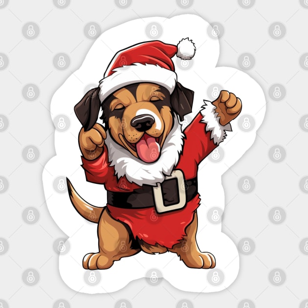 Cartoon Christmas Bernese Dog Dancing Sticker by Chromatic Fusion Studio